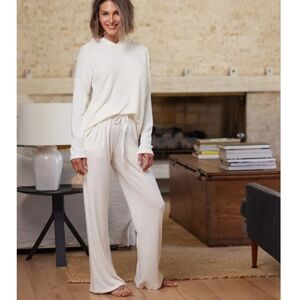 Chic Charcoal Lounge Set Women XL With Wide Leg Ribbed Pants Made In The USA